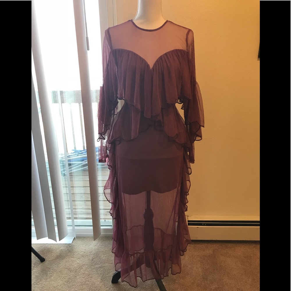 Mauve ruffle dress